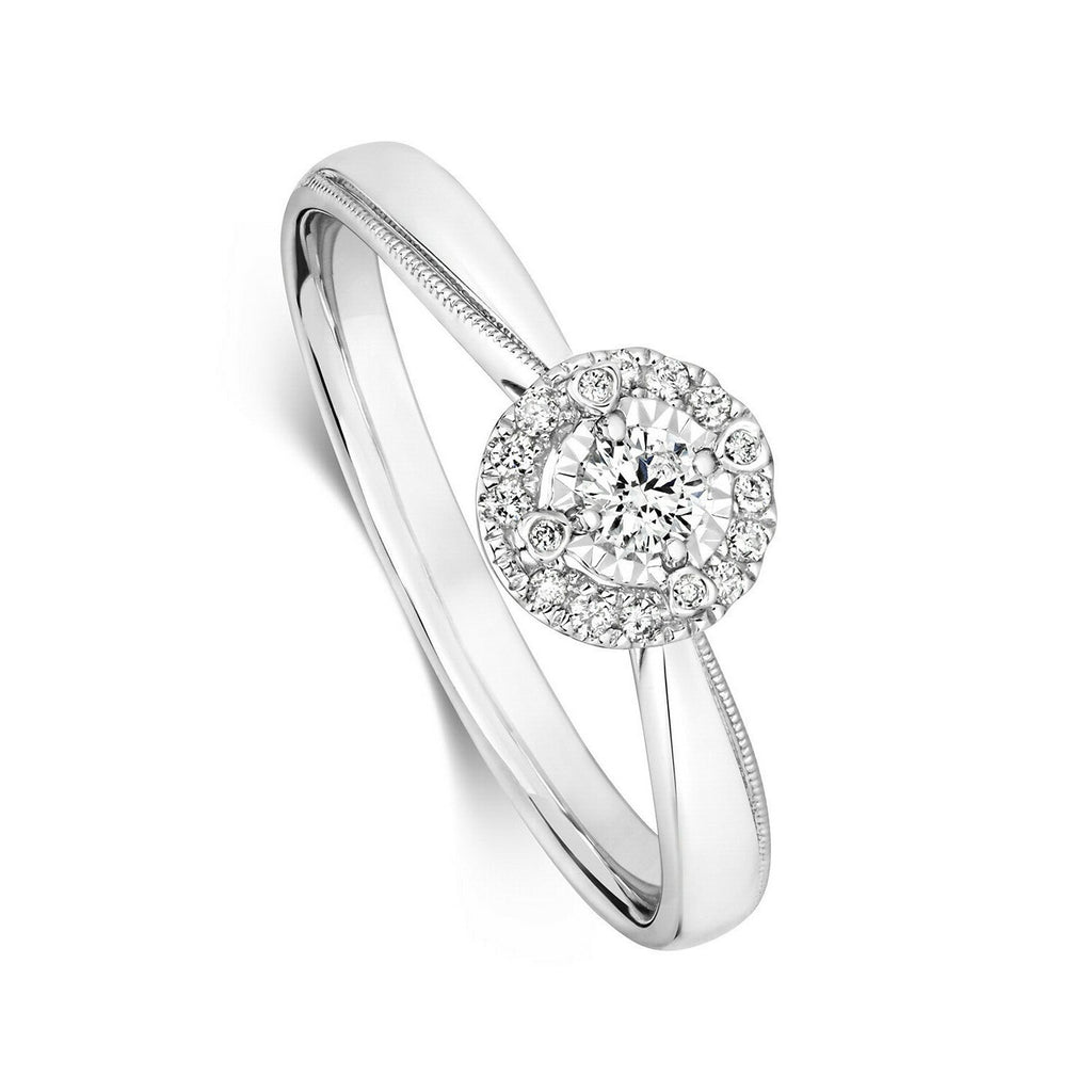 Natural Diamond Ring 9ct White Gold Fully Hallmarked Sizes J - Q