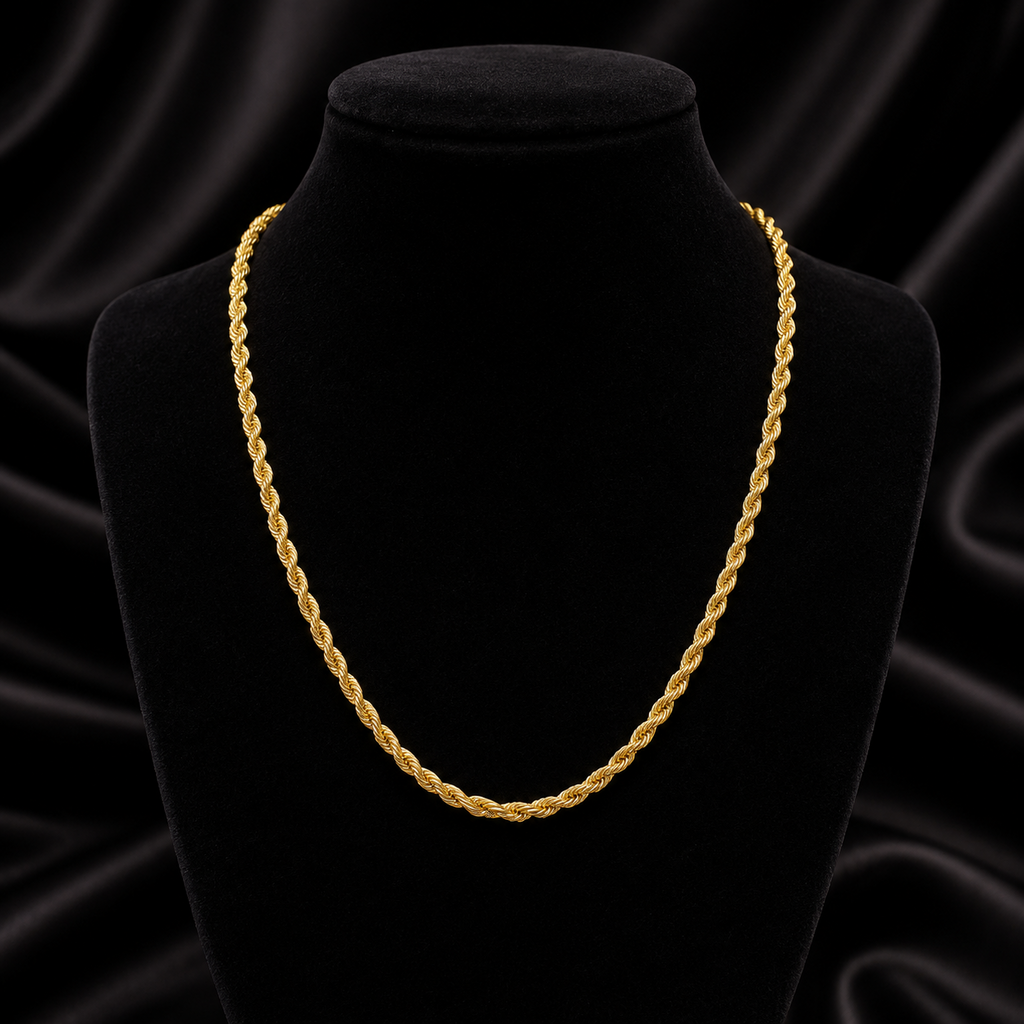 Yellow Gold Rope Chain British Made Fully Hallmarked 20" Weight 4.8g