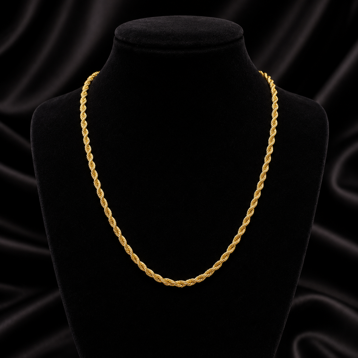 Yellow Gold Rope Chain British Made Fully Hallmarked 20" Weight 4.8g