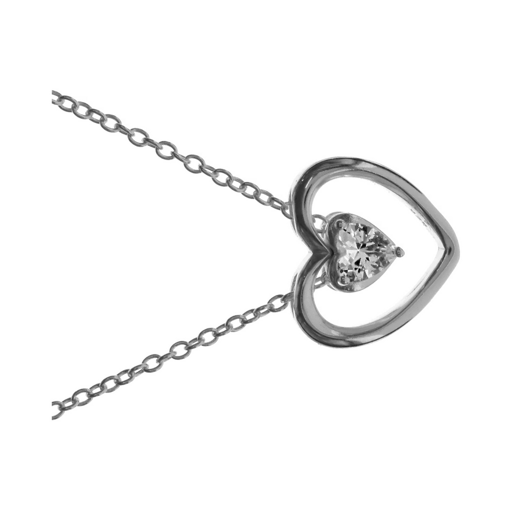 Double Love Loop Necklace Solid Sterling Silver 925 Hallmarked British Made