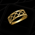 Celtic Ring 9ct Yellow Gold 375 Hallmarked Sizes L - Q British Made