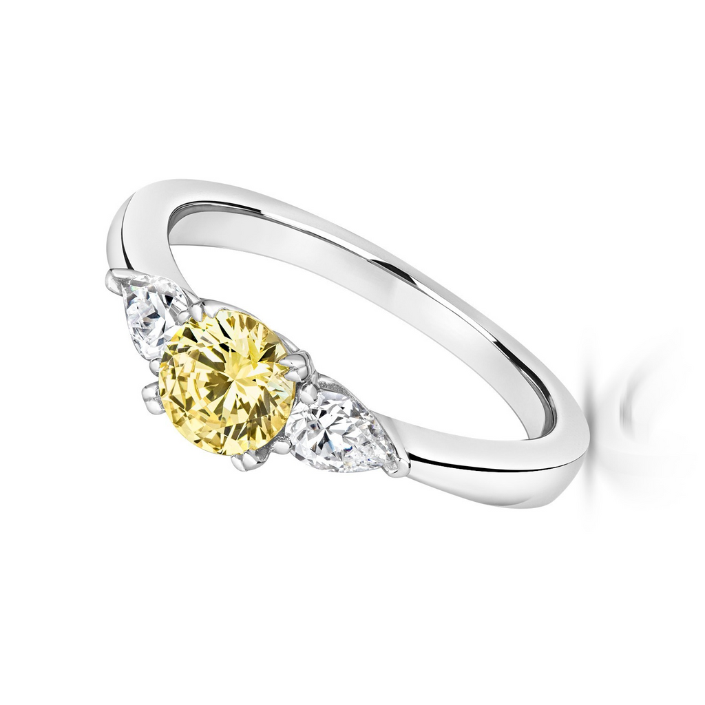 Round Citrine Ring Sterling Silver 925 Hallmarked Sizes I - P British Made