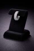 Mens Huggie Hoop Earring Cubic Zirconia Solid Sterling Silver Gents