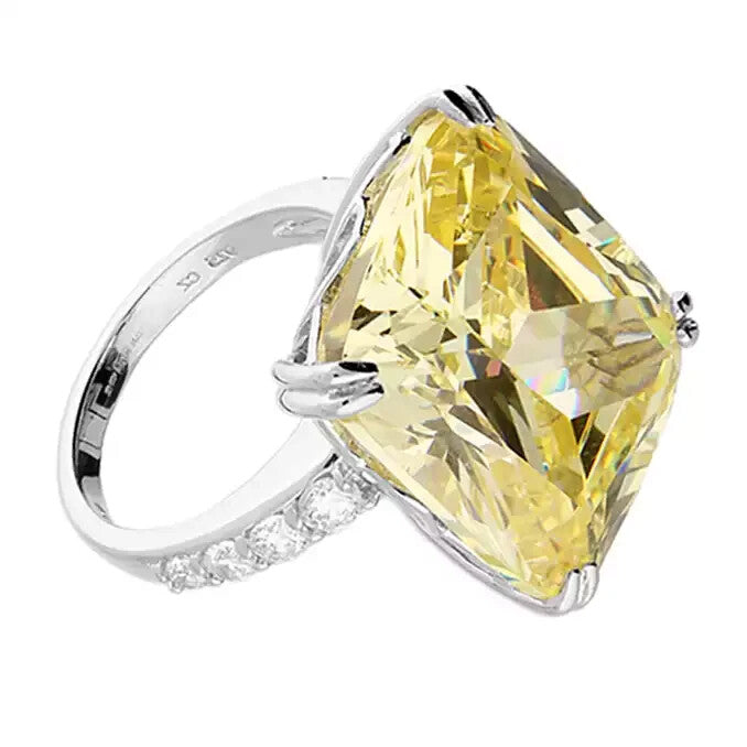 Citrine Cushion Halo Ring Sterling Silver 925 Hallmarked British Made Size N - Q