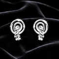 Linked Rope Stud Earrings Sterling Silver 925 Hallmarked British Made