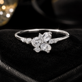 Floral Cluster Ring Sterling Silver 925 Hallmarked British Made Size L - Q