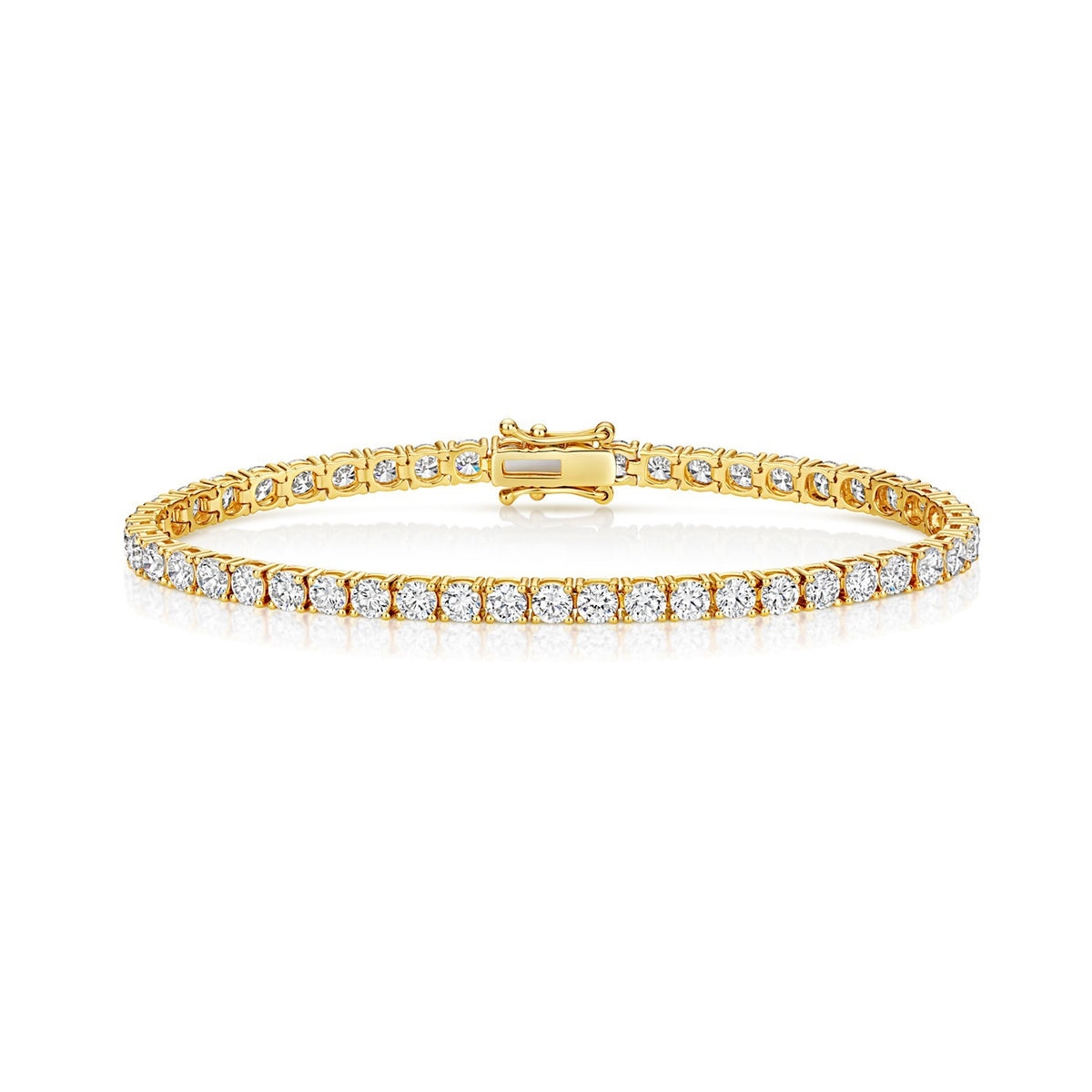 Lab Grown Diamond 18ct Yellow Gold Tennis Bracelet Hallmarked British Made