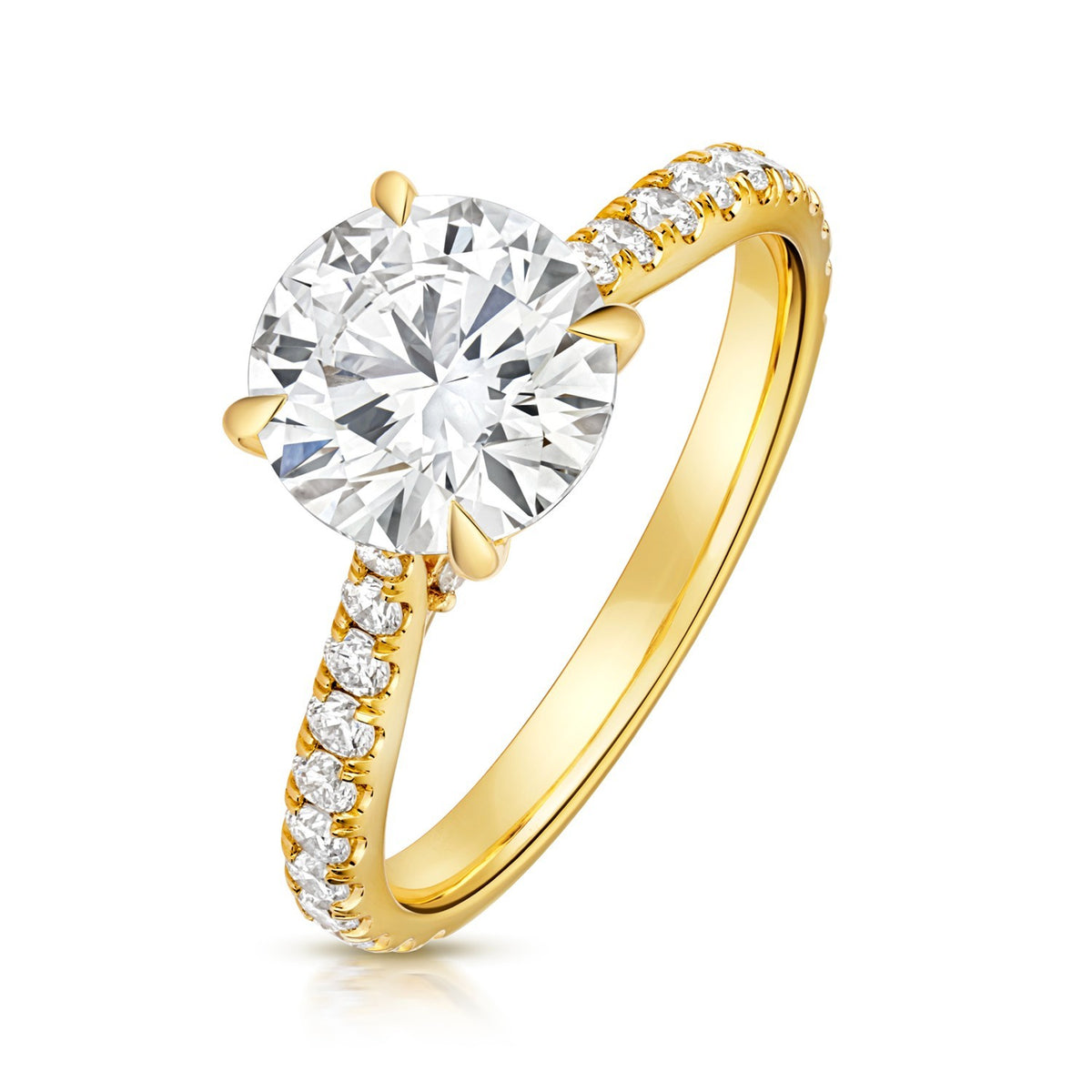 35 Lab-Grown Diamond Engagement Ring 18ct Yellow Gold Hallmarked Sizes J - Q