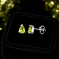 Natural Peridot Teardrop Earrings Sterling Silver 925 Hallmark Brand New Boxed