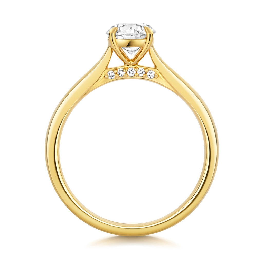11 Lab-Grown Diamond Engagement Ring 18ct Yellow Gold Hallmarked Sizes J - Q