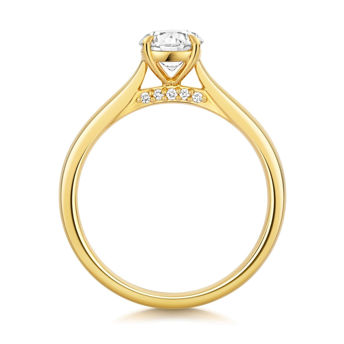 11 Lab-Grown Diamond Engagement Ring 18ct Yellow Gold Hallmarked Sizes J - Q