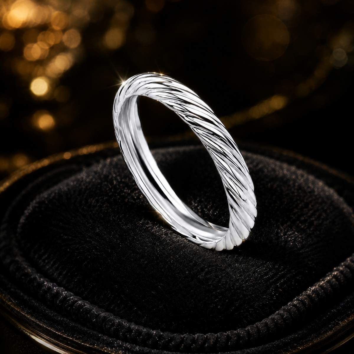 Ladies Twisted Rope Inspired Ring 925 Hallmarked British Made Sizes K - S