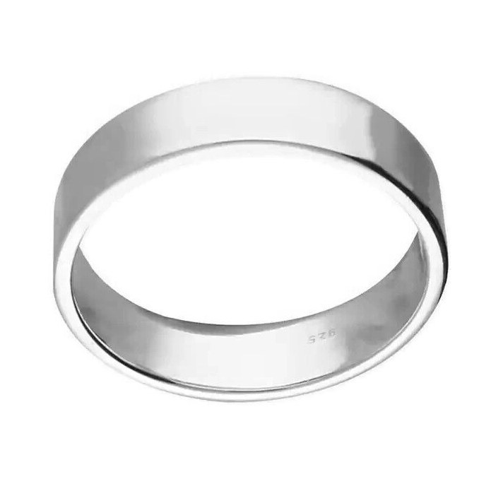 Mens 6mm Heavy Flat Band Ring 925 Hallmarked British Made Sizes J - Z