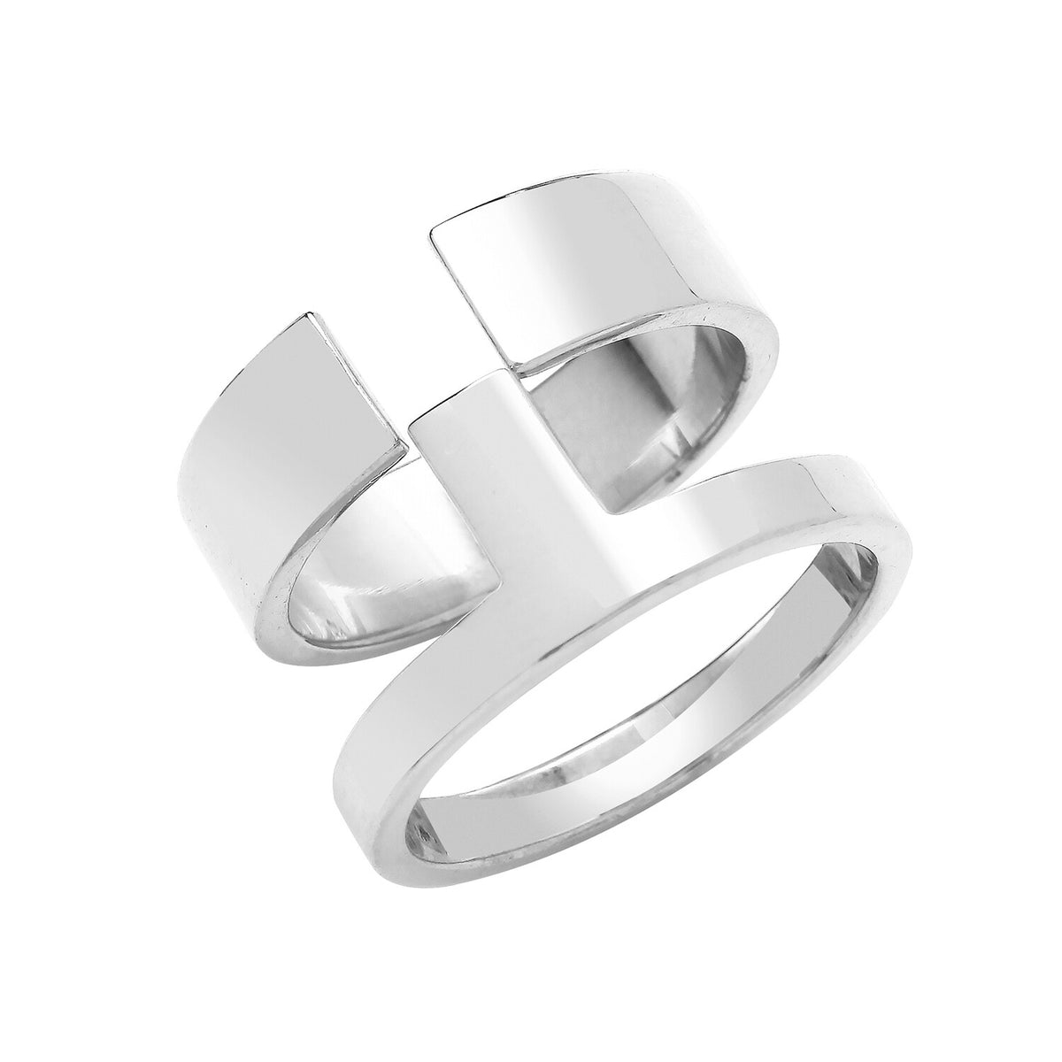 Sterling Silver Ring Interlocking 925 Hallmarked Size H - M British Made