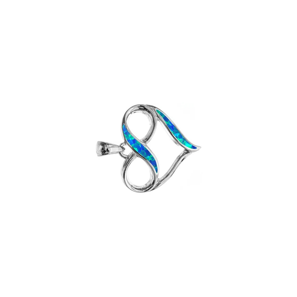 Infinity Heart Opal Pendant Sterling Silver 925 Hallmarked All Chain Lengths