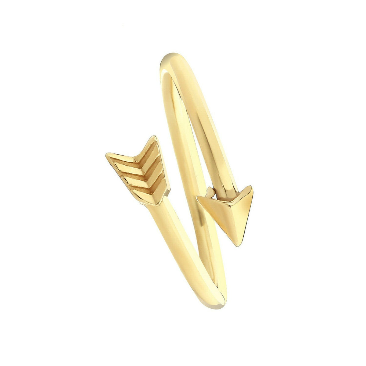 Sterling Silver Arrow Ring Gold Plated 925 Hallmarked Size I - T British Made