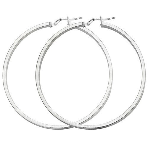 Plain Sterling Silver Hoop Earrings 925 Hallmarked 15mm - 60mm Diameter