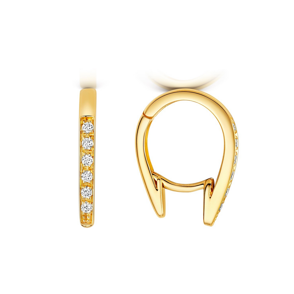 9mm Oval Natural Diamond Hoop Earrings 18ct Yellow Gold Hallmarked British Made