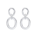 Sterling Silver Oval Drop Hoop Earrings 925 Hallmarked British Made Brand New