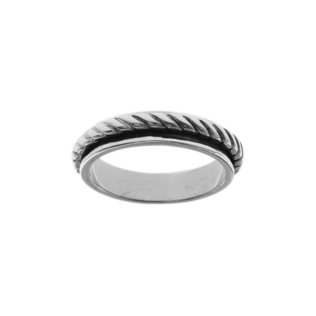 Mens Roped Sterling Silver Spinner Rotating Ring 925 Hallmarked Sizes W - Z +1