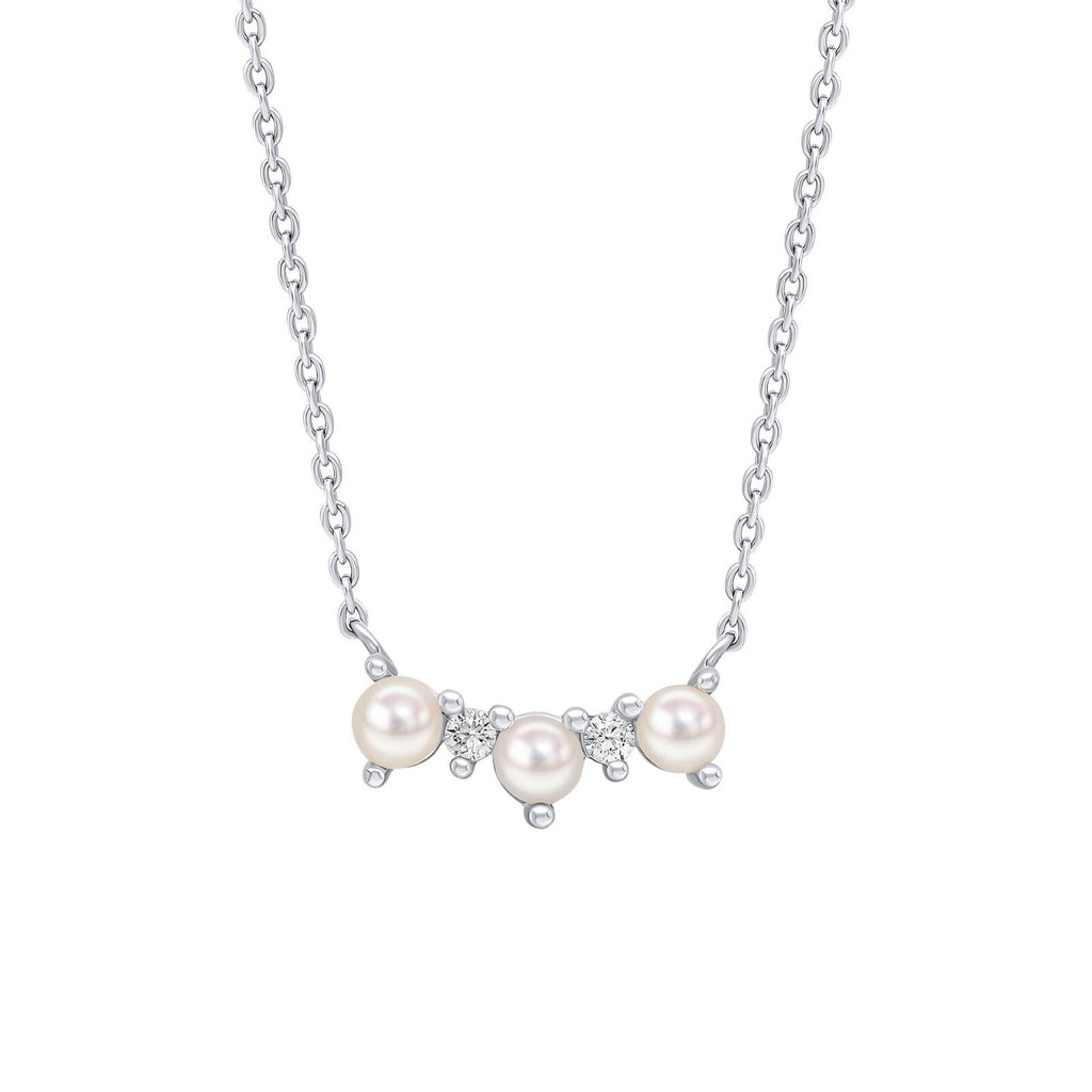 Curved Freshwater Pearl Necklace Sterling Silver 925 Hallmarked Brand New Boxed