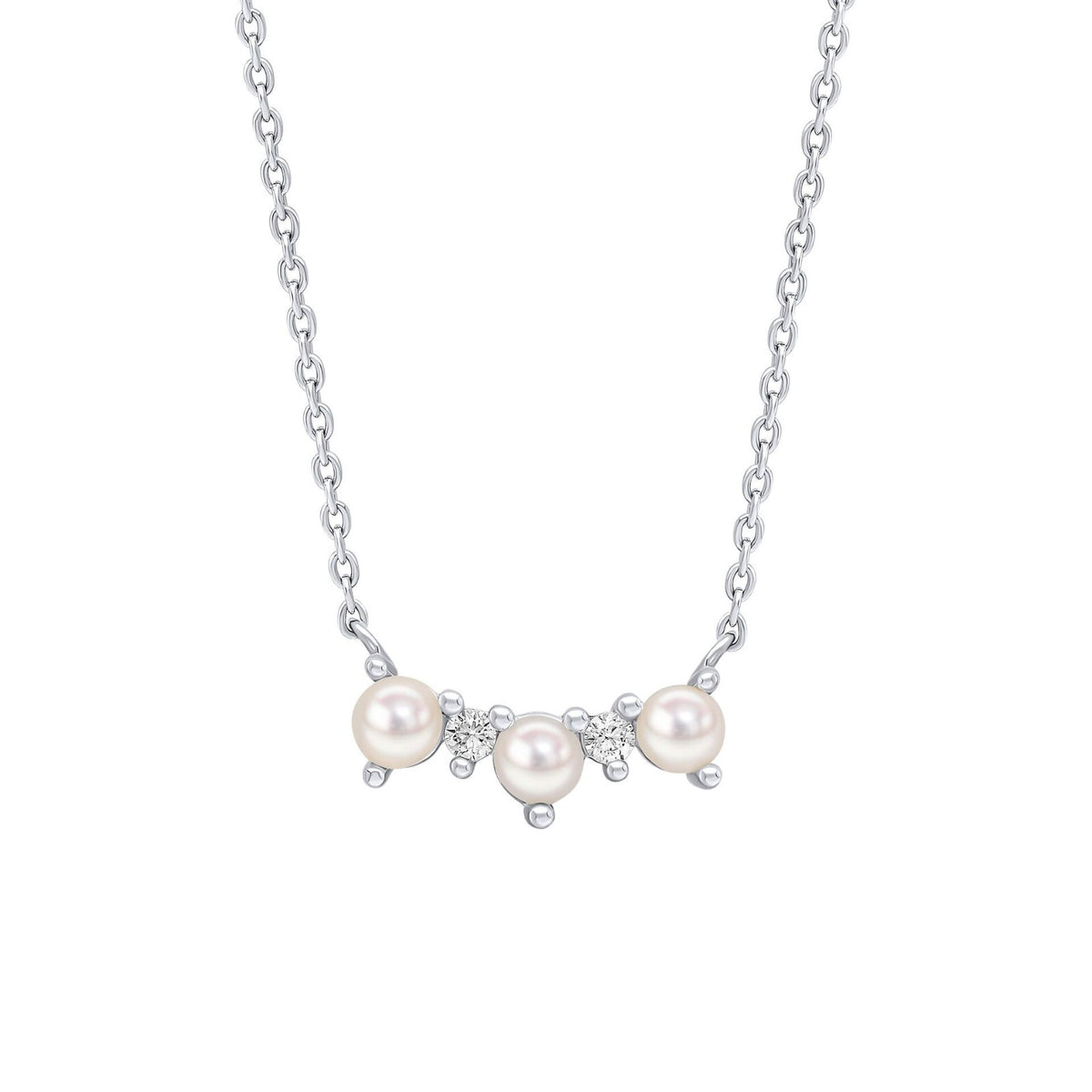 Curved Freshwater Pearl Necklace Sterling Silver 925 Hallmarked Brand New Boxed