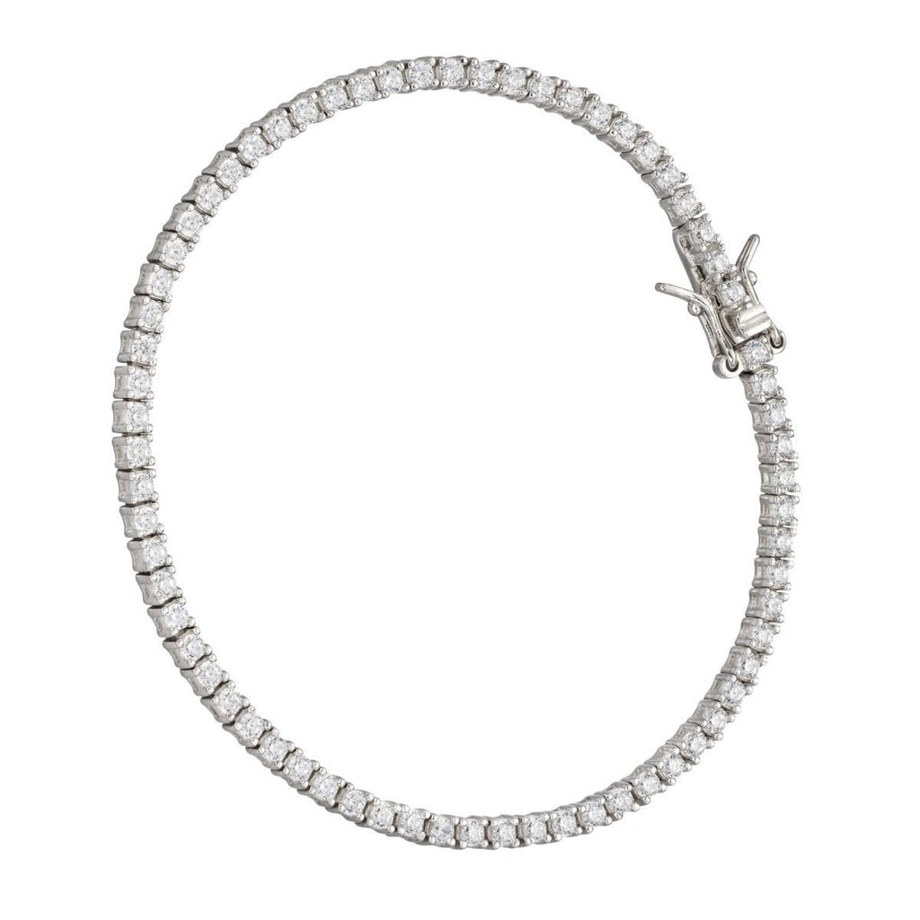 Claw Set 69 Zircon Bracelet Sterling Silver 925 Hallmarked Brand New Boxed