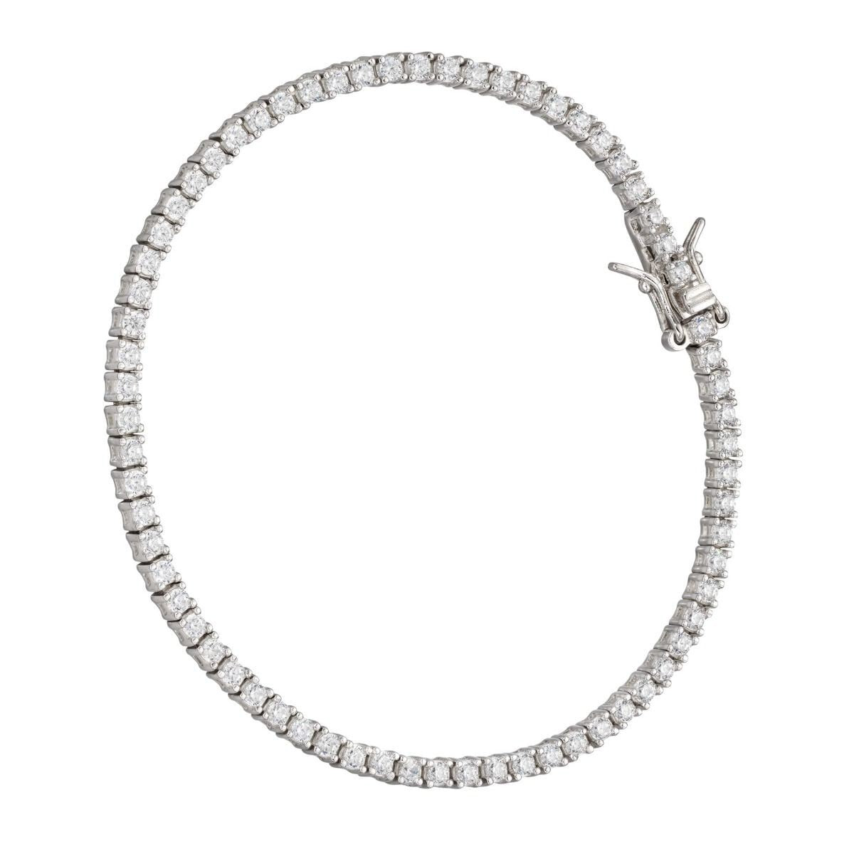 Claw Set 69 Zircon Bracelet Sterling Silver 925 Hallmarked Brand New Boxed