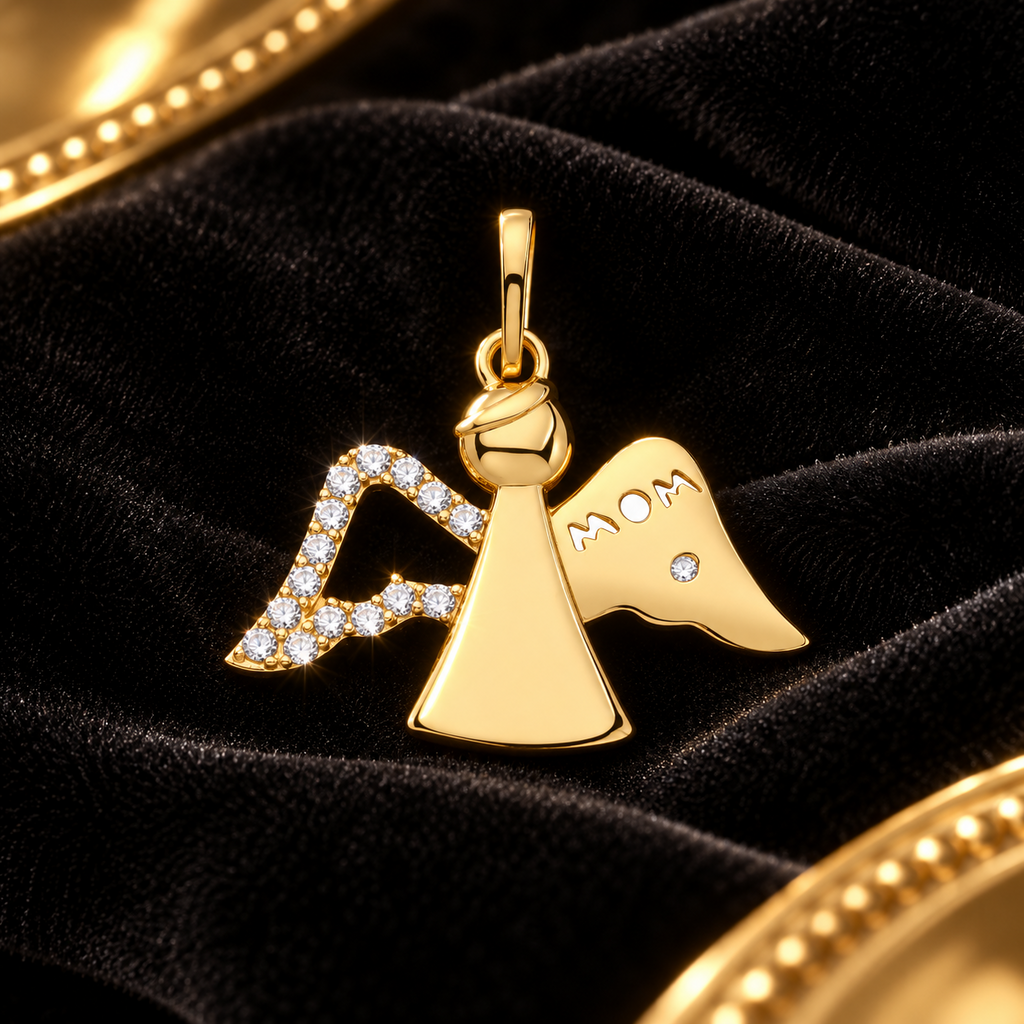 Mom Angel Wings 9ct Yellow Gold Pendant 375 Hallmarked All Chain Lengths