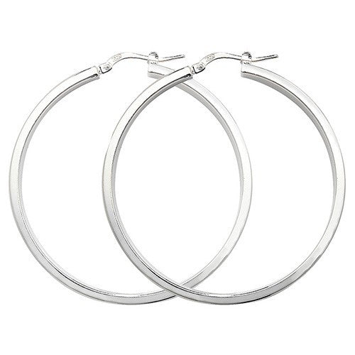 Plain Sterling Silver Hoop Earrings 925 Hallmarked 15mm - 60mm Diameter