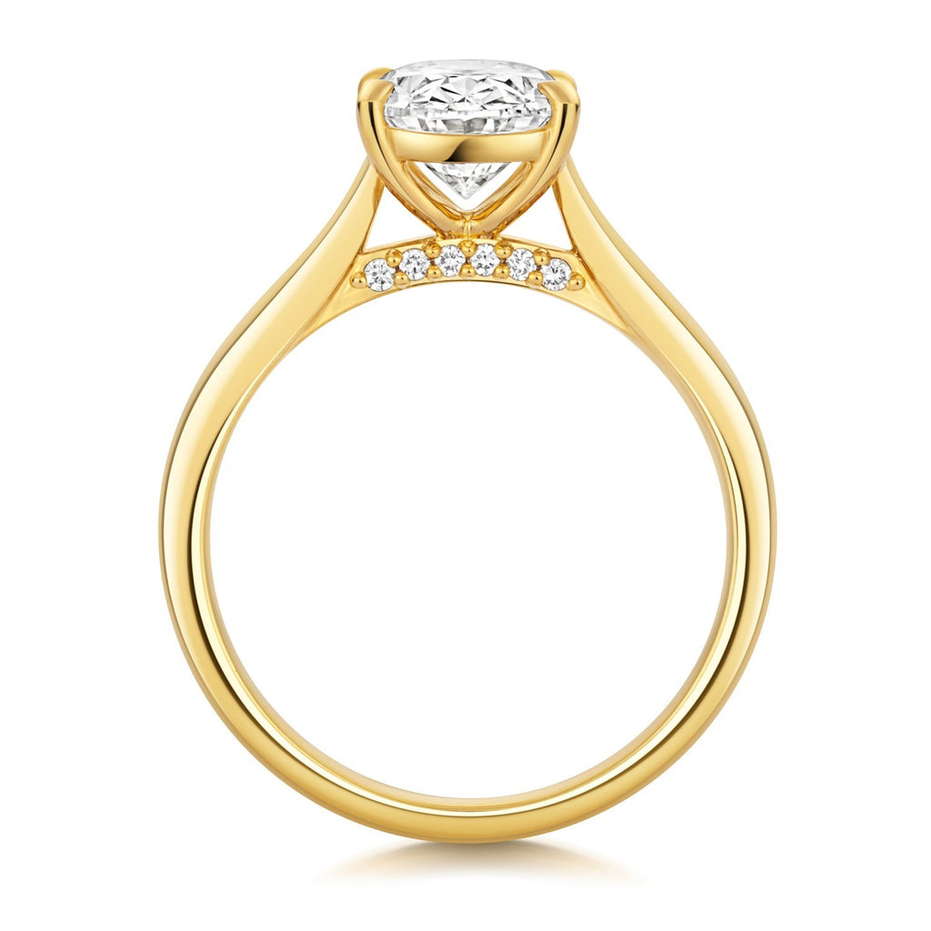 Oval Lab-Grown Diamond Engagement Ring 18ct Yellow Gold Hallmarked Sizes J - Q