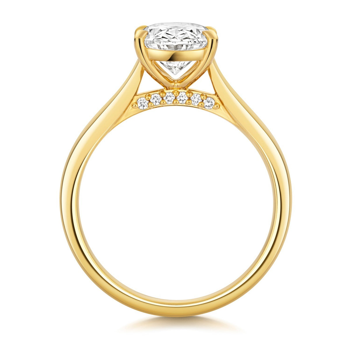 Oval Lab-Grown Diamond Engagement Ring 18ct Yellow Gold Hallmarked Sizes J - Q