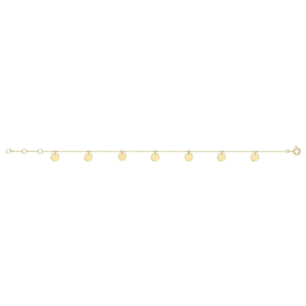 Disc Charm Necklace and Bracelet Set 9ct Yellow Gold 375 Hallmarked British Made