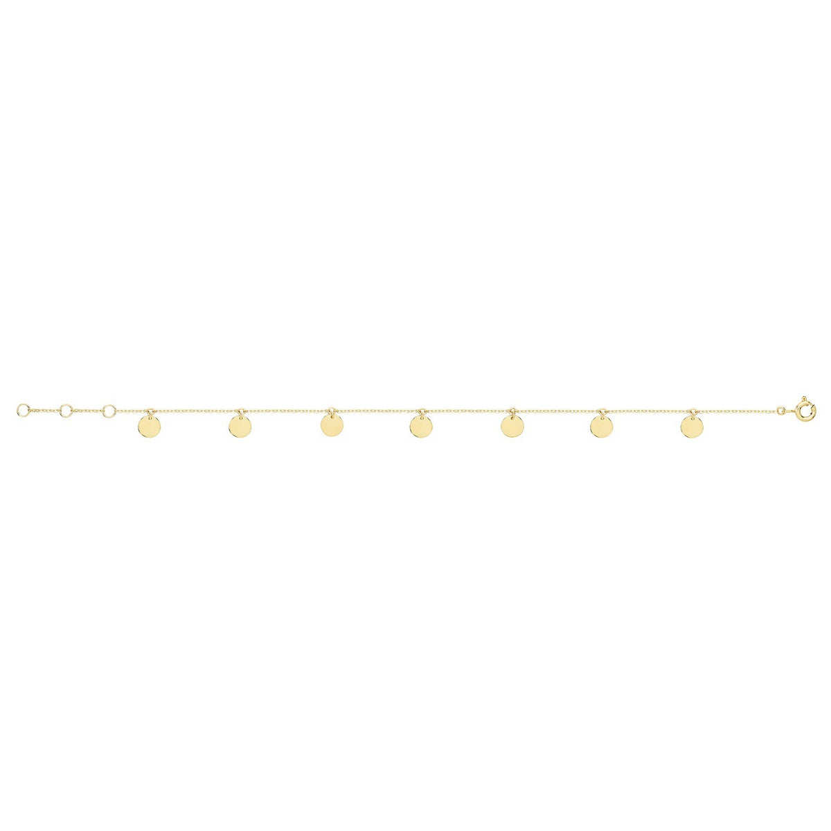 Disc Charm Necklace and Bracelet Set 9ct Yellow Gold 375 Hallmarked British Made