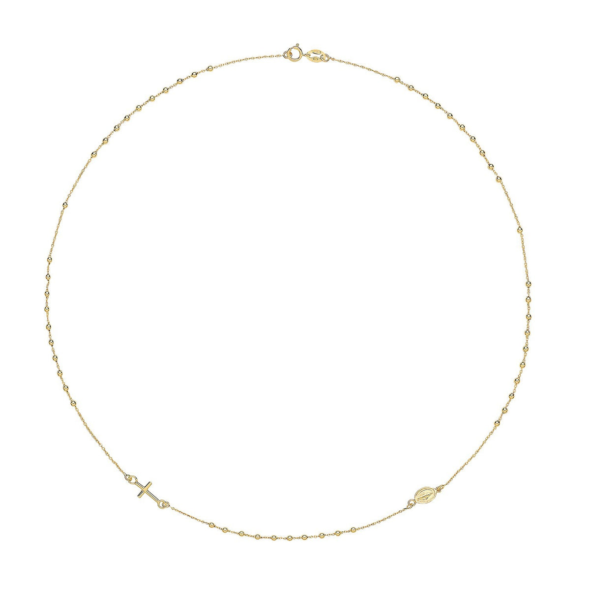 Faith & Grace Cross Necklace and Bracelet Set 9ct Yellow Gold British Made