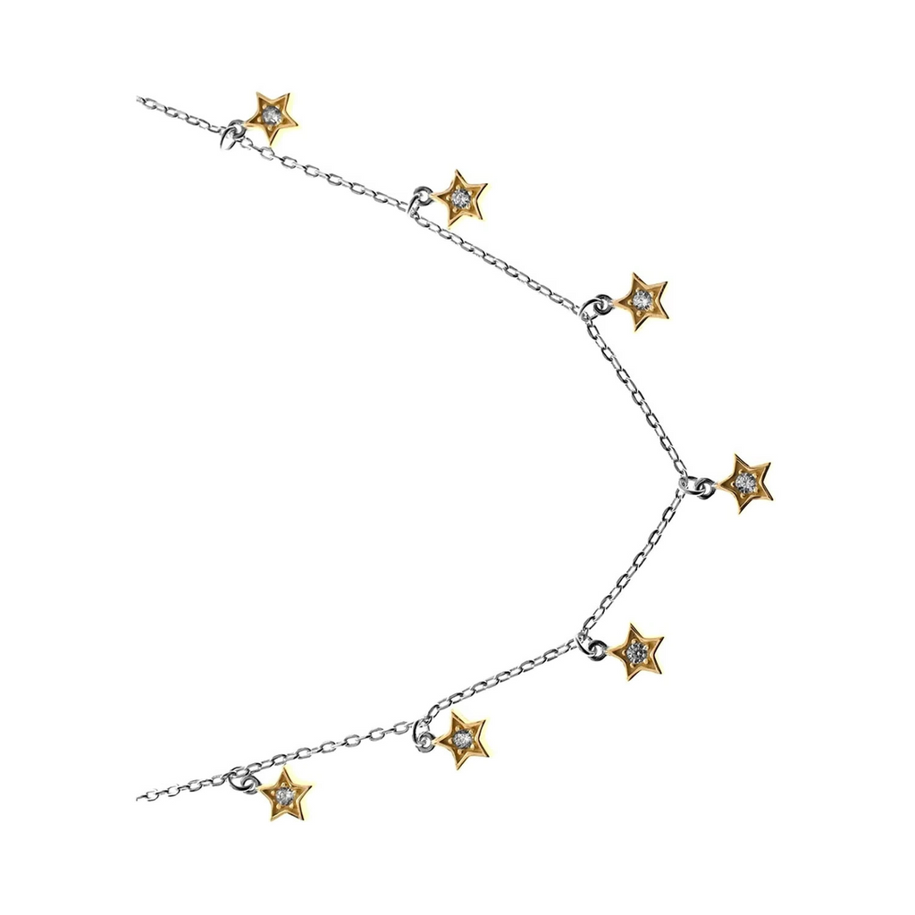 7 Star Necklace 9ct Yellow Gold Plated Hallmarked British Made