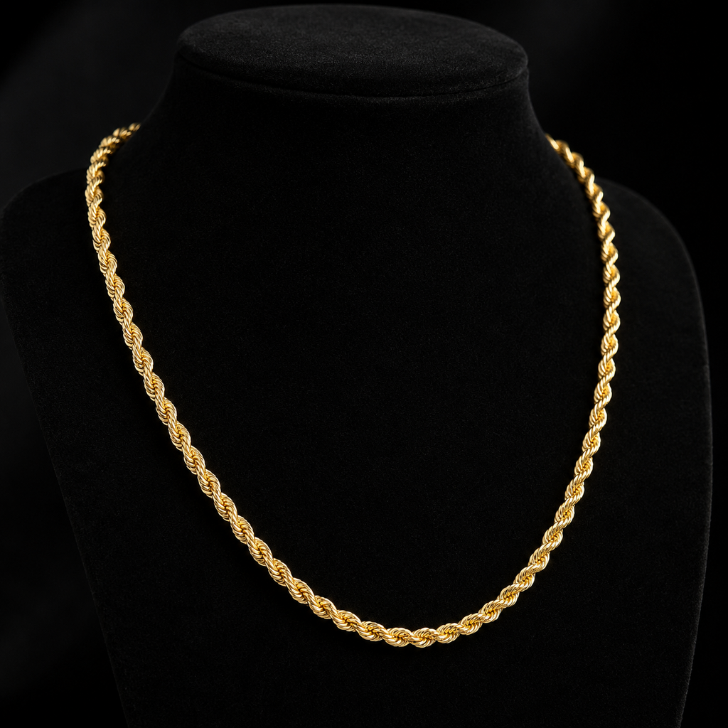 Yellow Gold Rope Chain British Made Fully Hallmarked 20" Weight 6.5g