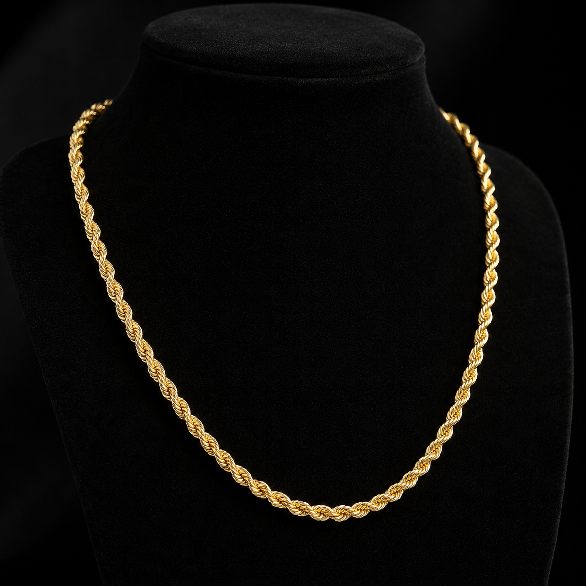 Yellow Gold Rope Chain British Made Fully Hallmarked 20" Weight 6.5g