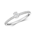 21 Natural Diamond Oval Cut Ring 18ct White Gold Hallmarked Sizes K - N