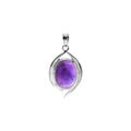 Flush Border Amethyst Pendant Sterling Silver 925 Hallmarked All Chain Lengths