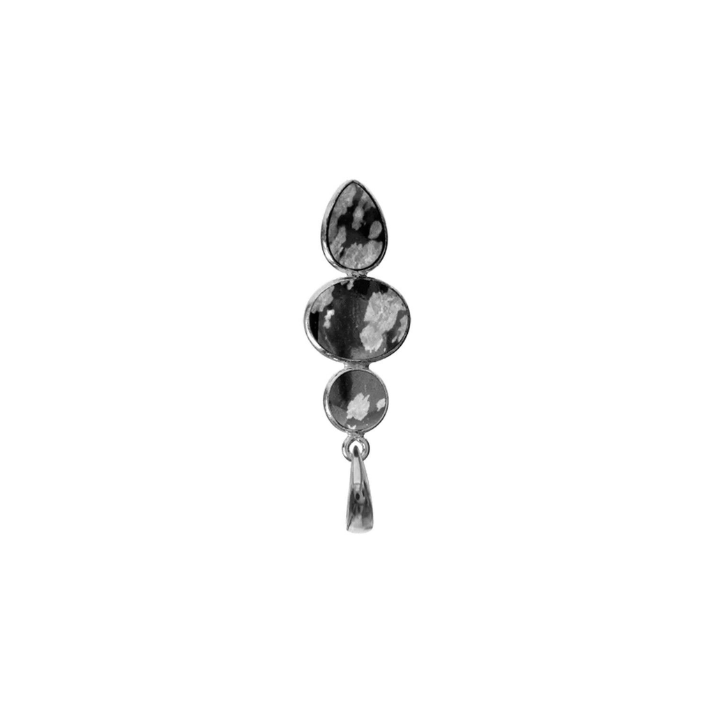 Mixed Shape Obsidian Pendant Sterling Silver 925 Hallmarked  All Chain Lengths