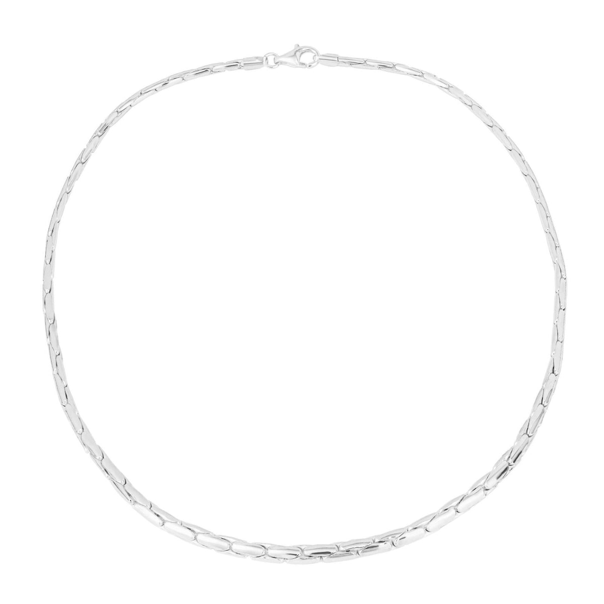 Organic Snake Chain Necklace Sterling Silver 925 Hallmarked Brand New Boxed