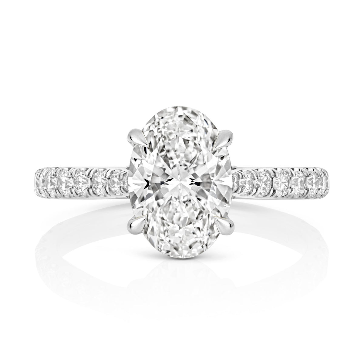 Oval Lab-Grown Diamond Engagement Ring 18ct White Gold Hallmarked Sizes J - Q