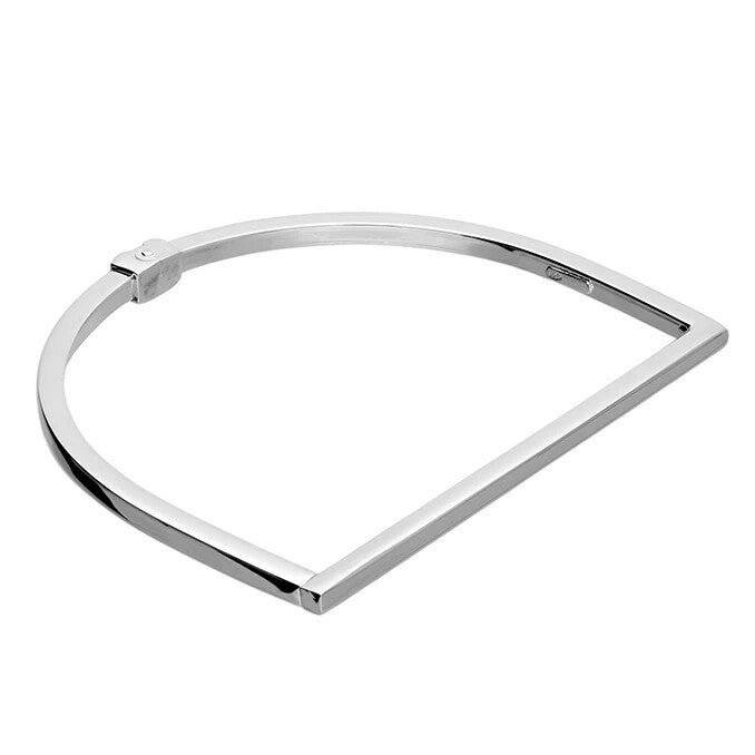 D Shaped Hinged Bangle British Made 925 Hallmarked Brand New Boxed