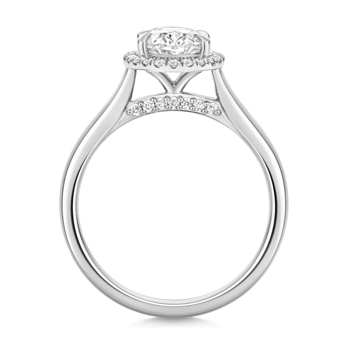 Oval Lab-Grown Diamond Engagement Ring 18ct White Gold Hallmarked Sizes J - Q