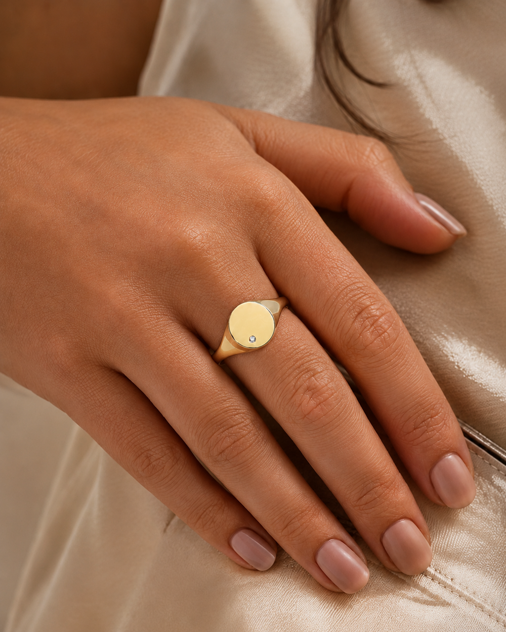 Flush Oval Signet Ring 9ct Yellow Gold 375 Hallmarked Sizes G - T British Made