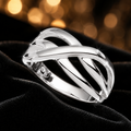 Sterling Silver Crossover Ring 925 Hallmarked Size K - S British Made