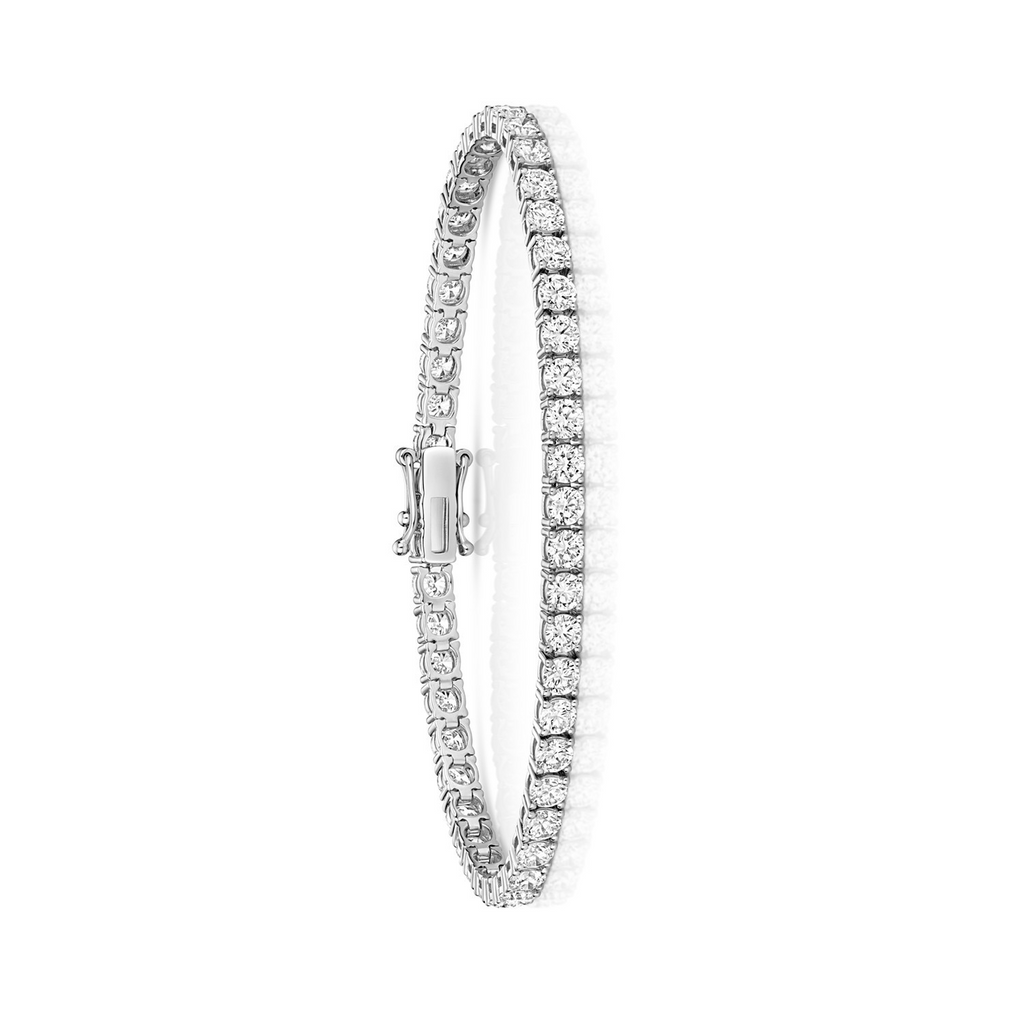 Lab Grown Diamond 18ct White Gold Tennis Bracelet Hallmarked British Made