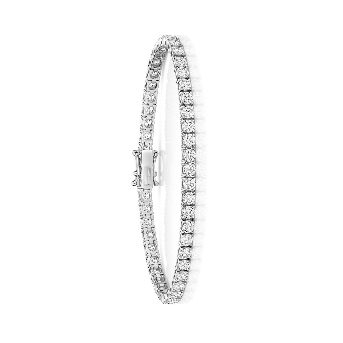 Lab Grown Diamond 18ct White Gold Tennis Bracelet Hallmarked British Made