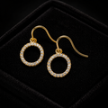 Channel Set Hook Drop Earrings 9ct Yellow Gold 375 Hallmarked Brand New Boxed
